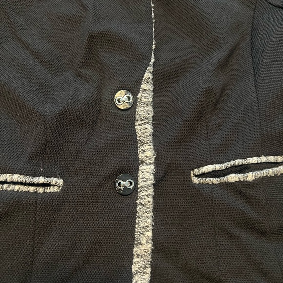 New York & Company 7th Avenue Design Studio Black Suit Jacket with Tweed Trim - Picture 4 of 6
